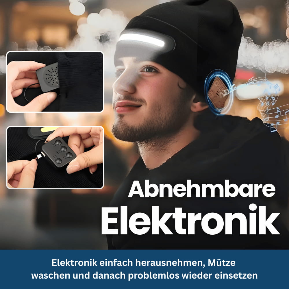 BeamTune – Beanie with Headlamp & Bluetooth Music Function