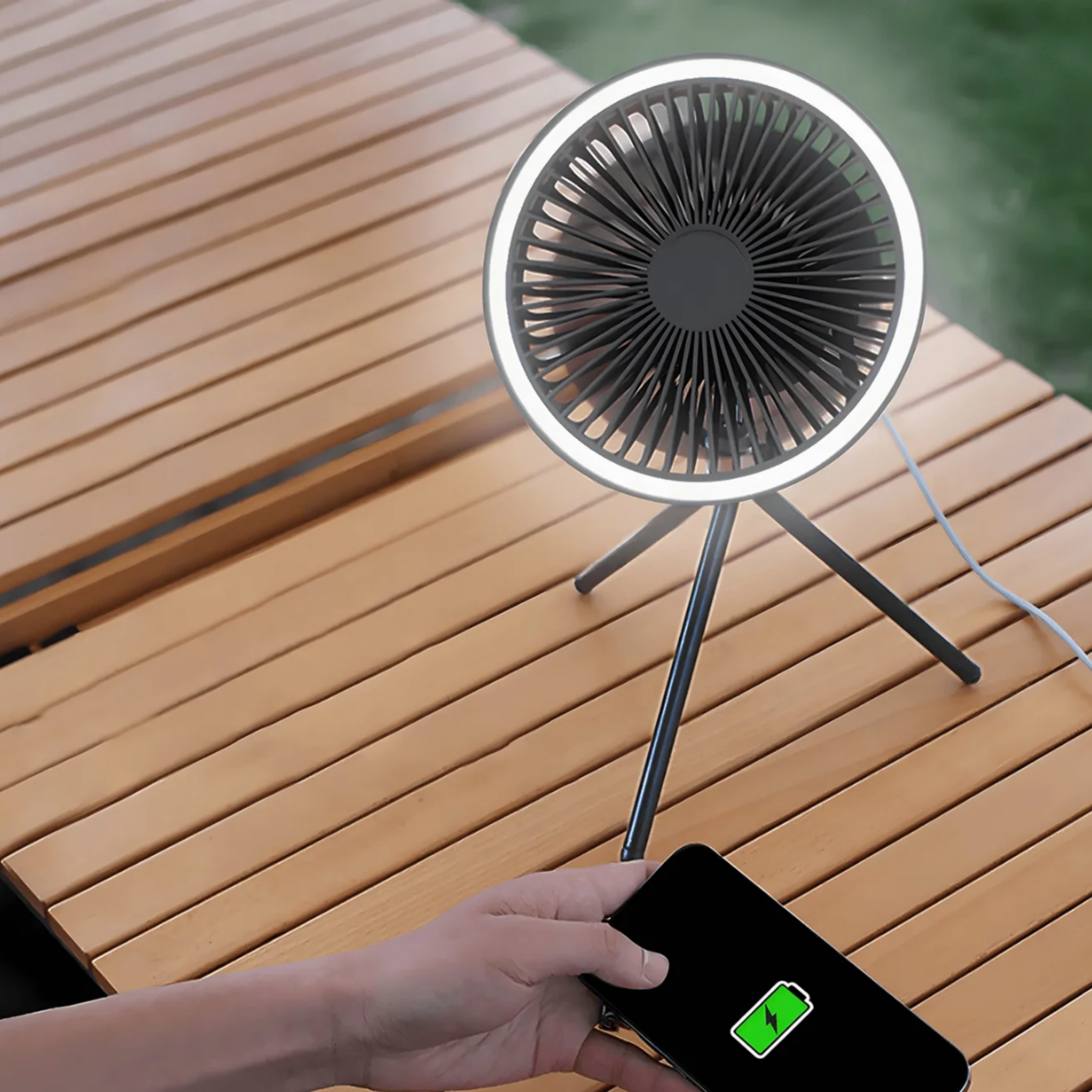 AirBreeze Camping Fan with LED Light