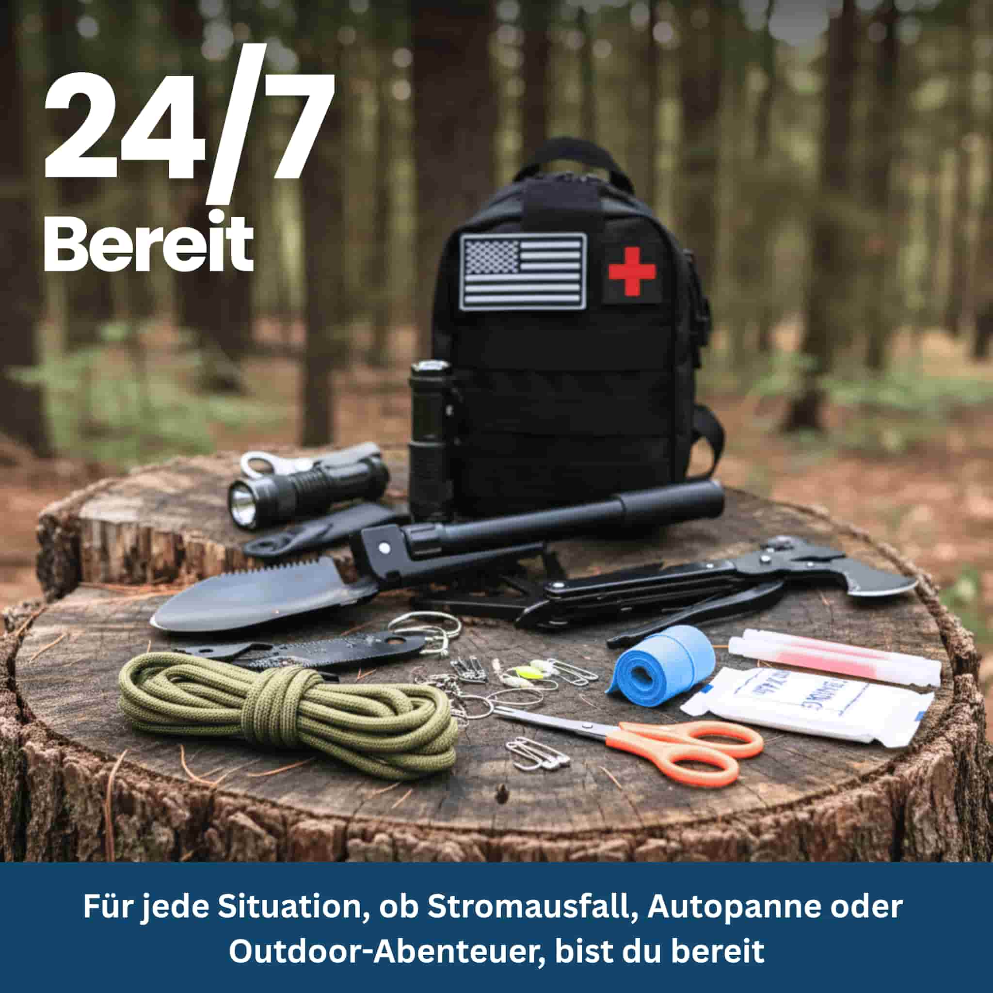 Tactical Emergency Backpack – 30+ Survival Tools in One Compact Kit