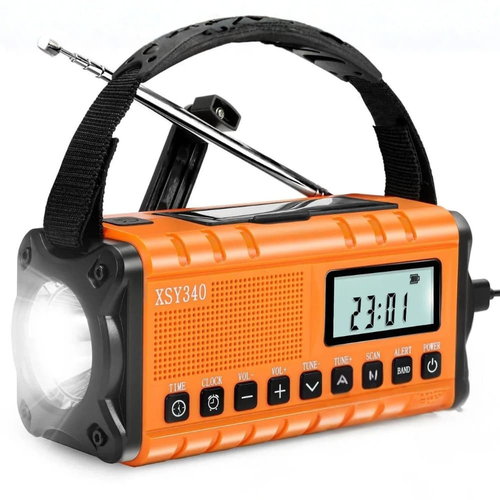 TrailGuard 10K – Solar Radio & Hand-Crank Flashlight